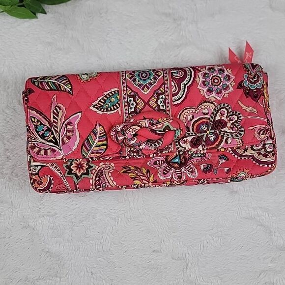 VERA BRADLEY Call Me Coral Knot Large Clutch - Picture 2 of 10